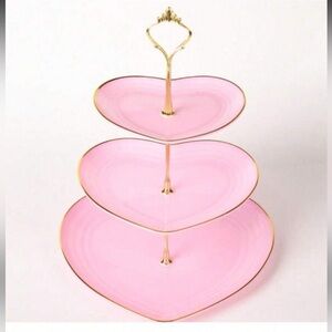 SHEIN Pink Heart Valentine Tiered Serving Tray